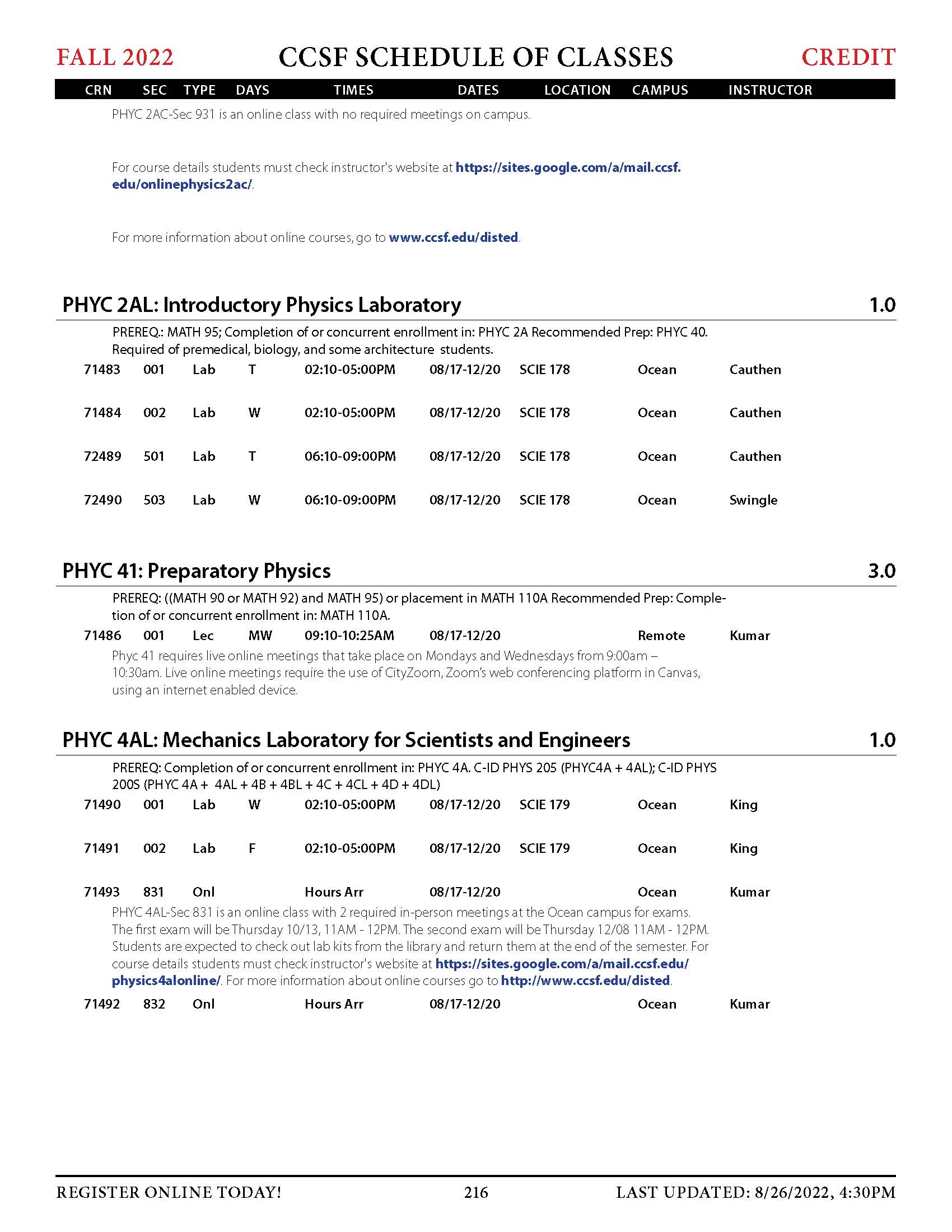 Physics FAQ CCSF